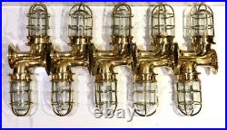 Vintage Nautical Solid Brass Wall Light Set of 10 Piece