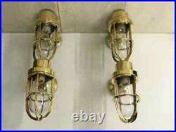 Vintage Nautical Style Alleyway Bulkhead Wall Brass Small Light 4 Piece