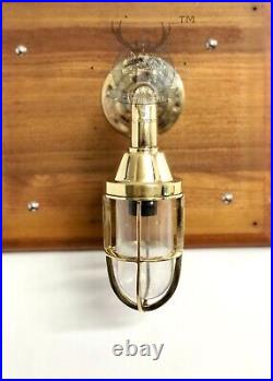 Vintage Nautical Style Brass Wall Mount Hallway Patios Light Fixture Small