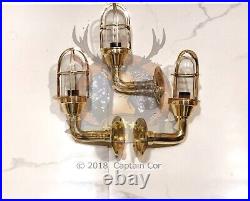 Vintage Nautical Style Brass Wall Mount Hallway Patios Light Fixture Small