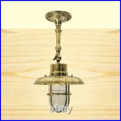 Vintage Nautical Style Hanging Bulkhead Brass Light