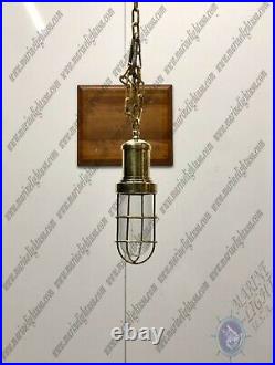 Vintage Nautical Style Marine Antique Brass Hanging Cargo Ceiling Pendant Light