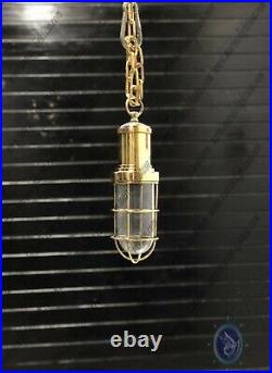 Vintage Nautical Style Marine Antique Brass Hanging Cargo Ceiling Pendant Light