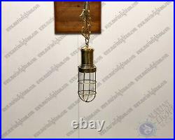 Vintage Nautical Style Marine Antique Brass Hanging Cargo Ceiling Pendant Light