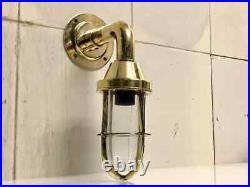 Vintage Nautical Swan Neck Style Bulkhead Marine Solid Brass Light 2 Pcs