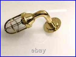 Vintage Nautical Swan Neck Style Bulkhead Marine Solid Brass Light 2 Pcs