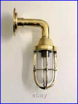 Vintage Nautical Swan Neck Style Bulkhead Marine Solid Brass Light 2 Pcs