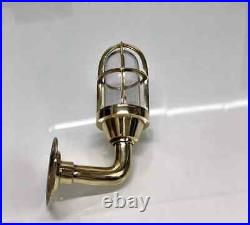 Vintage Nautical Swan Neck Style Bulkhead Marine Solid Brass Light 2 Pcs