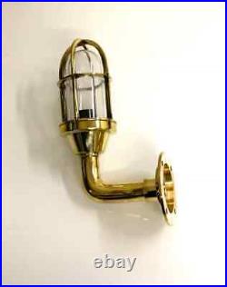 Vintage Nautical Swan Neck Style Bulkhead Marine Solid Brass Light 2 Pcs