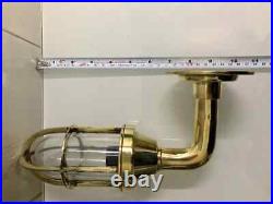 Vintage Nautical Swan Neck Style Bulkhead Marine Solid Brass Light 2 Pcs