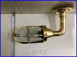 Vintage Nautical Swan Neck Style Bulkhead Marine Solid Brass Light 2 Pcs