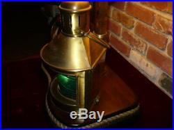 Vintage Nautical Table Lamp Brass Starboard Lamp With Light