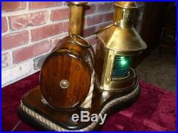 Vintage Nautical Table Lamp Brass Starboard Lamp With Light