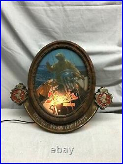 Vintage Nautical Welcome Aboard Port Window lighted Strohs beer sign Mid Century