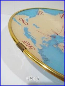 Vintage Nautical World Map Compass Glass Ceiling Light Fixture/Shade Brass Trim