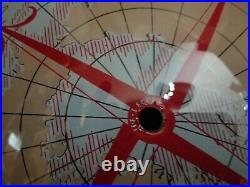 Vintage Nautical World Map Glass Ceiling Light Shade Ships Wheel Emerson Mount