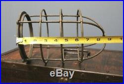 Vintage Nautical brass or bronze light cage cover globe maritime ship boat lamp