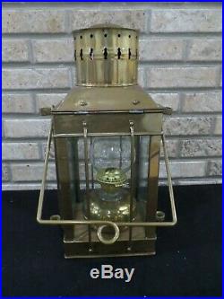 Vintage Neptune Nautical Maritime Ship Lantern Oil Brass Kerosene Light