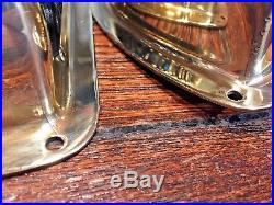 Vintage New Old Stock Perko Pair Polished Bronze/brass Side Lights Glass Lenses