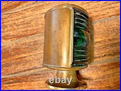 Vintage Nml Brass Bow Light, Red/green Glass Lens New Wiring/led Screw On Base
