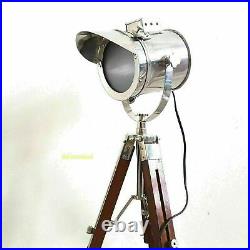 Vintage Office Decor Nautical Antique Brass Spot Light Floor Lamp withTripod Stand
