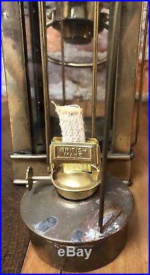 Vintage Oil Burner Lamp Nautical Brass Kerosene Wick Ship Light British Made