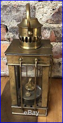 Vintage Oil Burner Lamp Nautical Brass Kerosene Wick Ship Light British Made