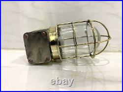 Vintage Old Antique Exterior Wall Light Fixture Made Of Brass 1 piece