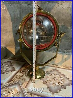 Vintage Old Antique Maritime Brass Ship Salvage Spot / Search Light Large