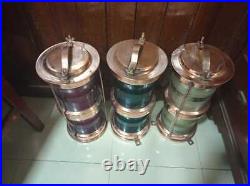 Vintage Old Antique Maritime Ship Salvage Electric Light Made Of Copper 3 Piece
