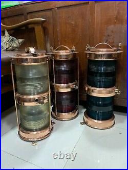 Vintage Old Antique Maritime Ship Salvage Electric Light Made Of Copper 3 Piece
