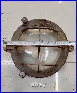 Vintage Old Style Nautical Liner Ship Wall Deck Reclaimed WISKA Light