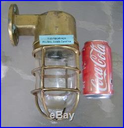 Vintage Original Cast Brass Nautical Wall Light Ready To Install Salvaged