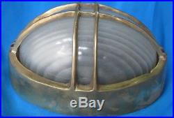 Vintage Original Marine Brass Nautical Ship Oval Wall Passage Light Piece 1