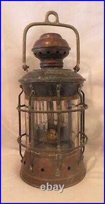 Vintage Original Masthead Copper Nautical Ships Oil Kerosene Light Lantern