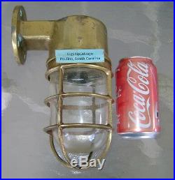 Vintage Original Salvaged Cast Brass Nautical Wall Light, Milan, Ohio
