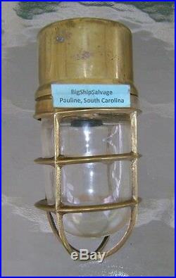 Vintage Original Salvaged Cast Brass Nautical Wall Light, Milan, Ohio