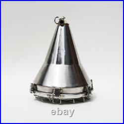 Vintage Original Stainless Steel Old Ship Antique Nautical Ceiling Pendant Light