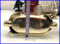 Vintage Outdoor & Indoor Nautical Brass Metal Ceiling Bulkhead Light Lot of 3