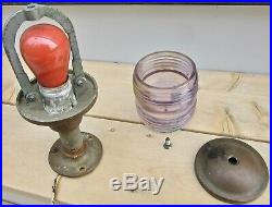 Vintage PERKO BOAT STERN LAMP Light NAVIGATION nautical AMETHYST GLOBE dock SHIP