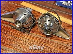 Vintage Pair Of Nos Large Perko Chromed Bronze Teardrop Running Lights Led Wired