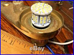Vintage Pair Of Polished Bronze Teardrop Running Lights New Sockets & Led Bulbs