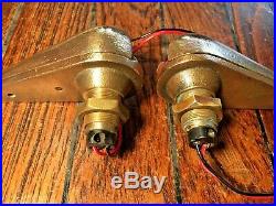 Vintage Pair Wilcox Crittenden Bronze Teardrop Running Lights With New Led Bulbs