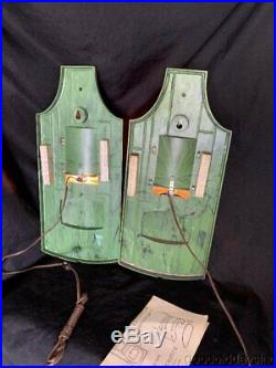 Vintage Pair of Stroh's Beer Lighted Nautical Lantern Ship Lights