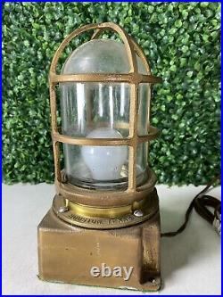 Vintage Pauluhn Brass Ship Nautical Marine Passage Way Light Fixture Lamp WORKS