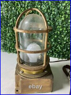 Vintage Pauluhn Brass Ship Nautical Marine Passage Way Light Fixture Lamp WORKS