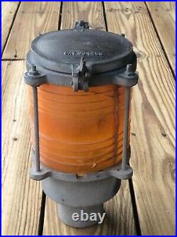 Vintage Pauluhn Heavy Bronze Buoy Piling Navigation Lantern Light Cat # 1453