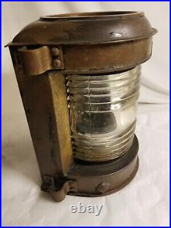 Vintage Perkins Brass Perko Nautical Lamp Maritime Passageway Light Made in USA