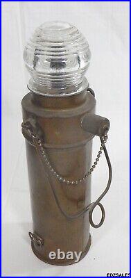 Vintage Perkins Marine Lamp Perko Electric Carry Lantern Brass Light Beehive Top