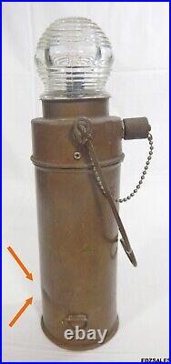 Vintage Perkins Marine Lamp Perko Electric Carry Lantern Brass Light Beehive Top